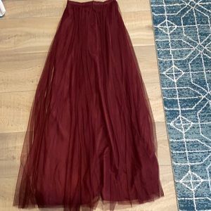 Long floaty tulle skirt in Maroon from Jenny Yoo